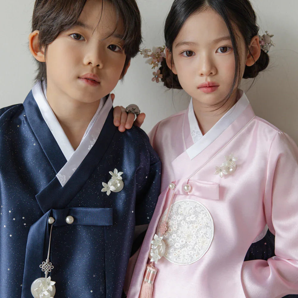 Pearl Navy Boy Hanbok (1-12YR) - Native Korean