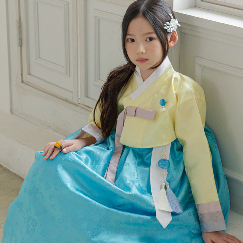 Yunjae Jeogori Lemon Sky Girl Hanbok (100D-15YR)