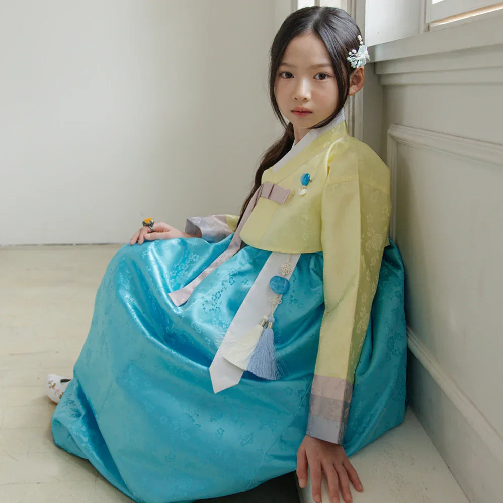 Yunjae Jeogori Lemon Sky Girl Hanbok (100D-15YR) - Native Korean