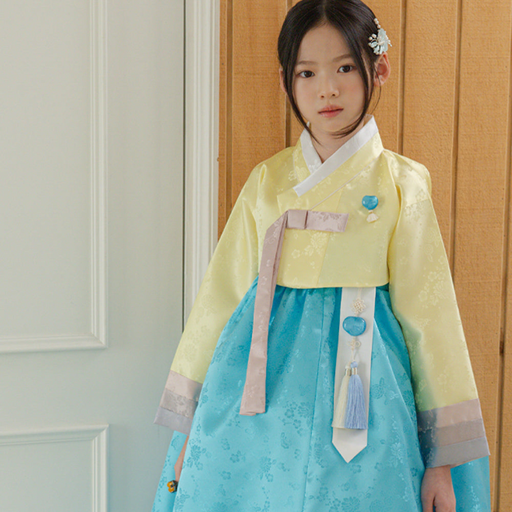 Yunjae Jeogori Lemon Sky Girl Hanbok (100D-15YR)