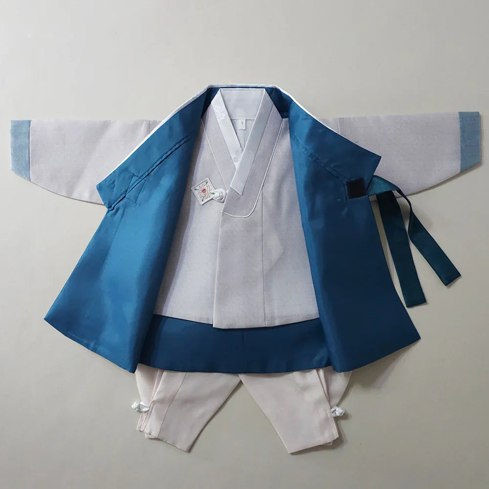Jooheon Teal Boy Hanbok (1-12YR) - Native Korean