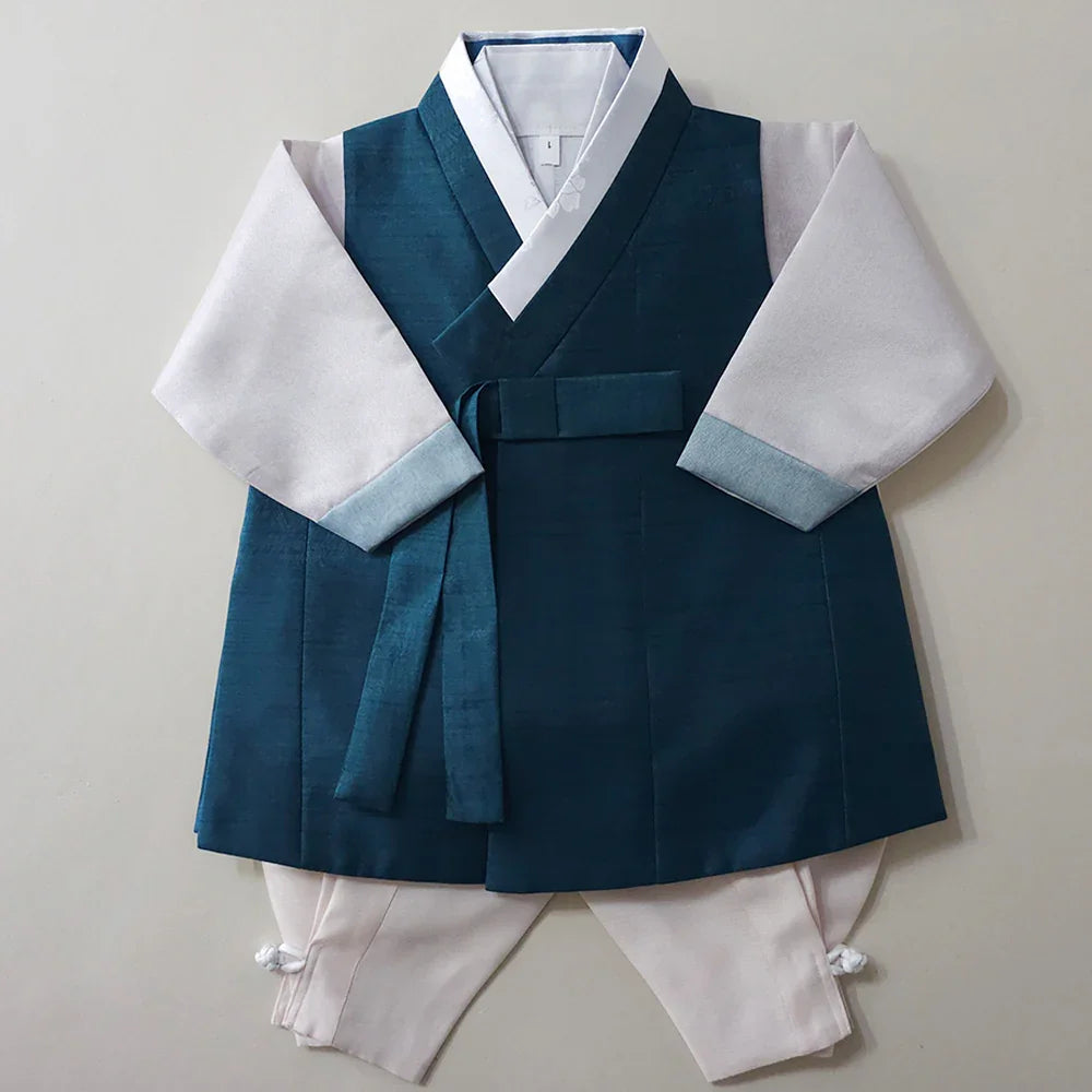 Jooheon Teal Boy Hanbok (1-12YR) - Native Korean