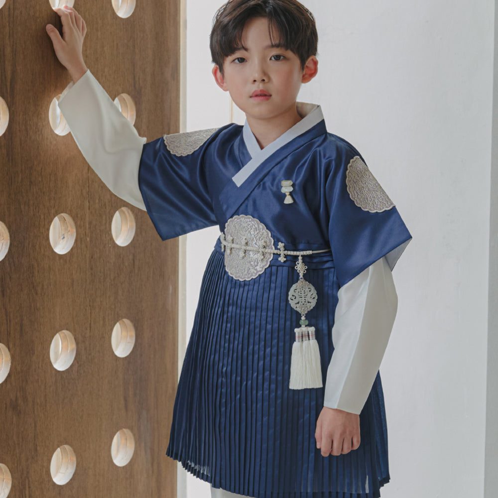 Sungkoon Pleated Navy Boy Hanbok (100D-10YR)