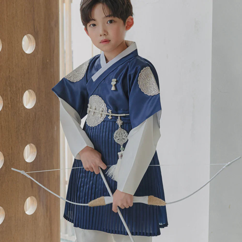 Sungkoon Pleated Navy Boy Hanbok (100D-10YR) - Native Korean