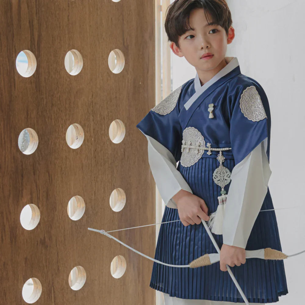 Sungkoon Pleated Navy Boy Hanbok (100D-10YR) - Native Korean