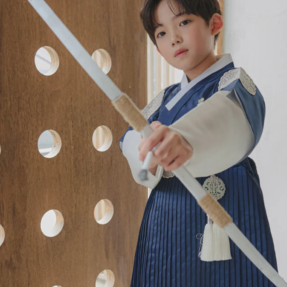 Sungkoon Pleated Navy Boy Hanbok (100D-10YR) - Native Korean