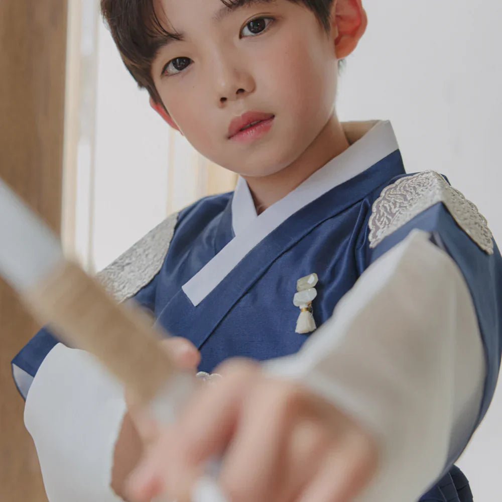 Sungkoon Pleated Navy Boy Hanbok (100D-10YR) - Native Korean