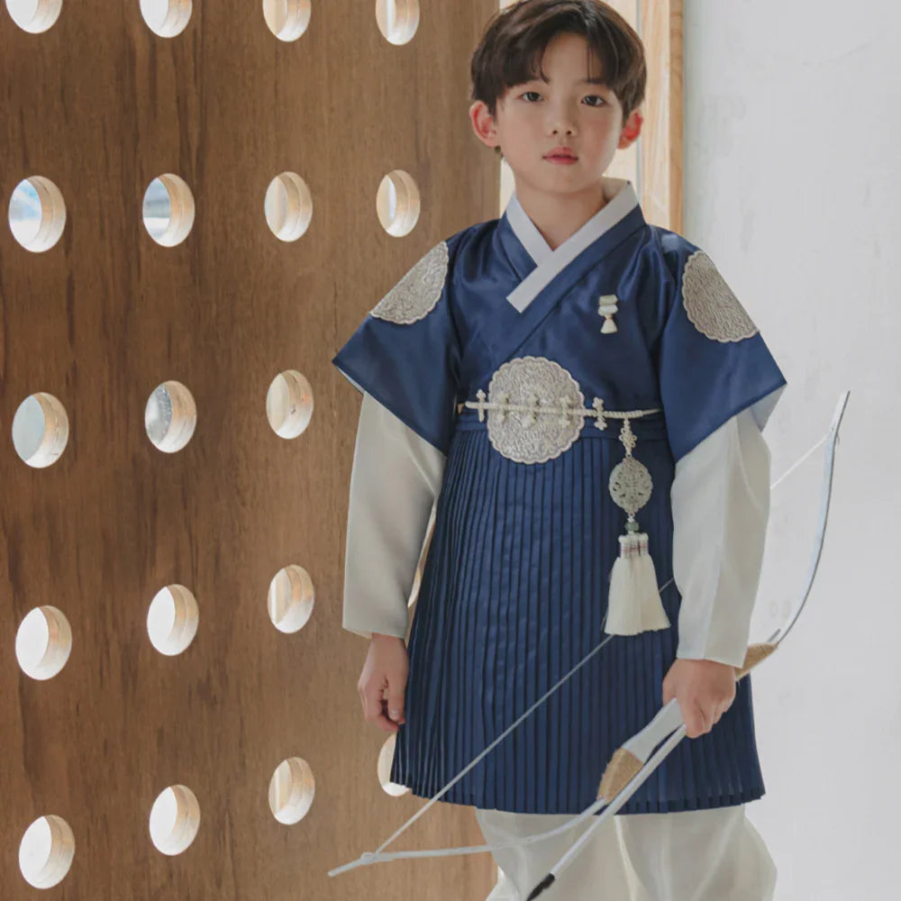 Sungkoon Pleated Navy Boy Hanbok (100D-10YR) - Native Korean