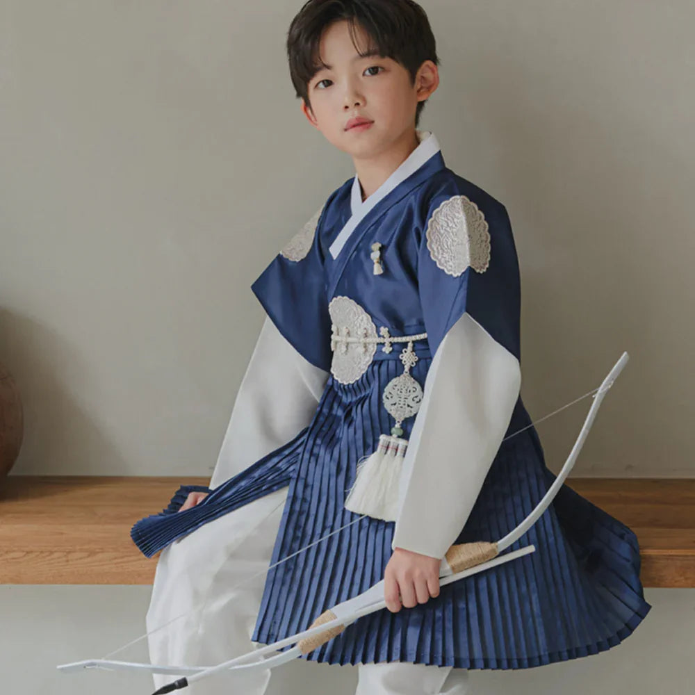 Sungkoon Pleated Navy Boy Hanbok (100D-10YR) - Native Korean