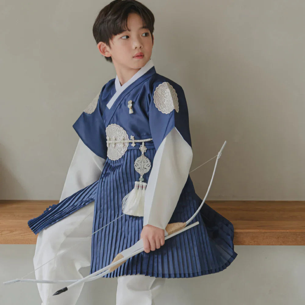 Sungkoon Pleated Navy Boy Hanbok (100D-10YR) - Native Korean