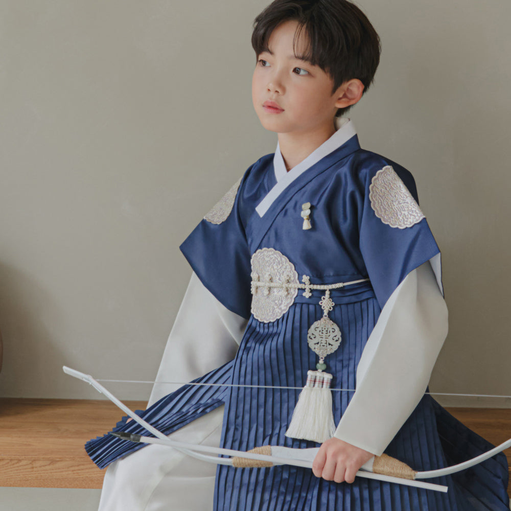 Sungkoon Pleated Navy Boy Hanbok (100D-10YR)