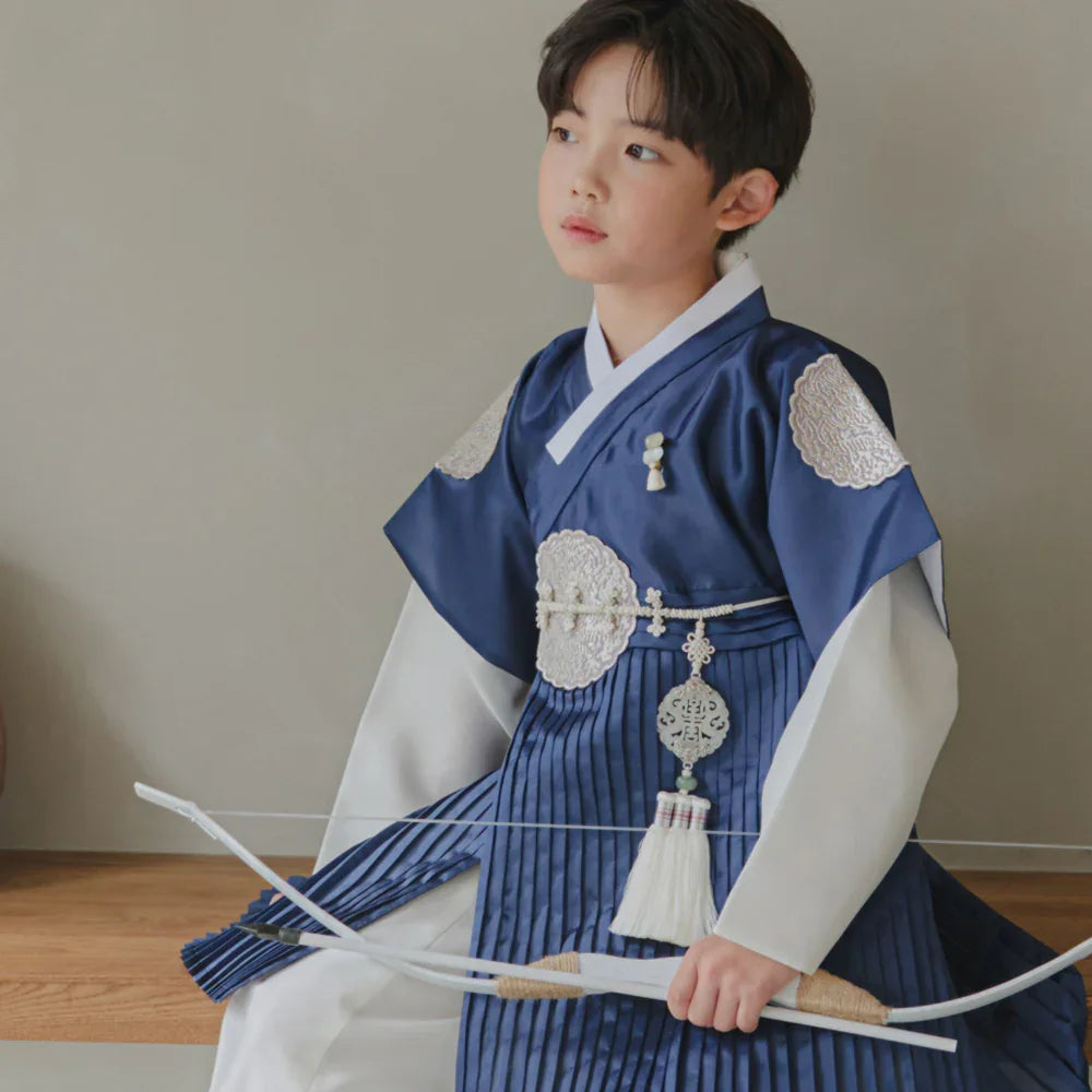Sungkoon Pleated Navy Boy Hanbok (100D-10YR) - Native Korean