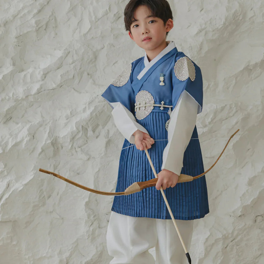 Sungkoon Pleated Blue Boy Hanbok (100D-10YR)