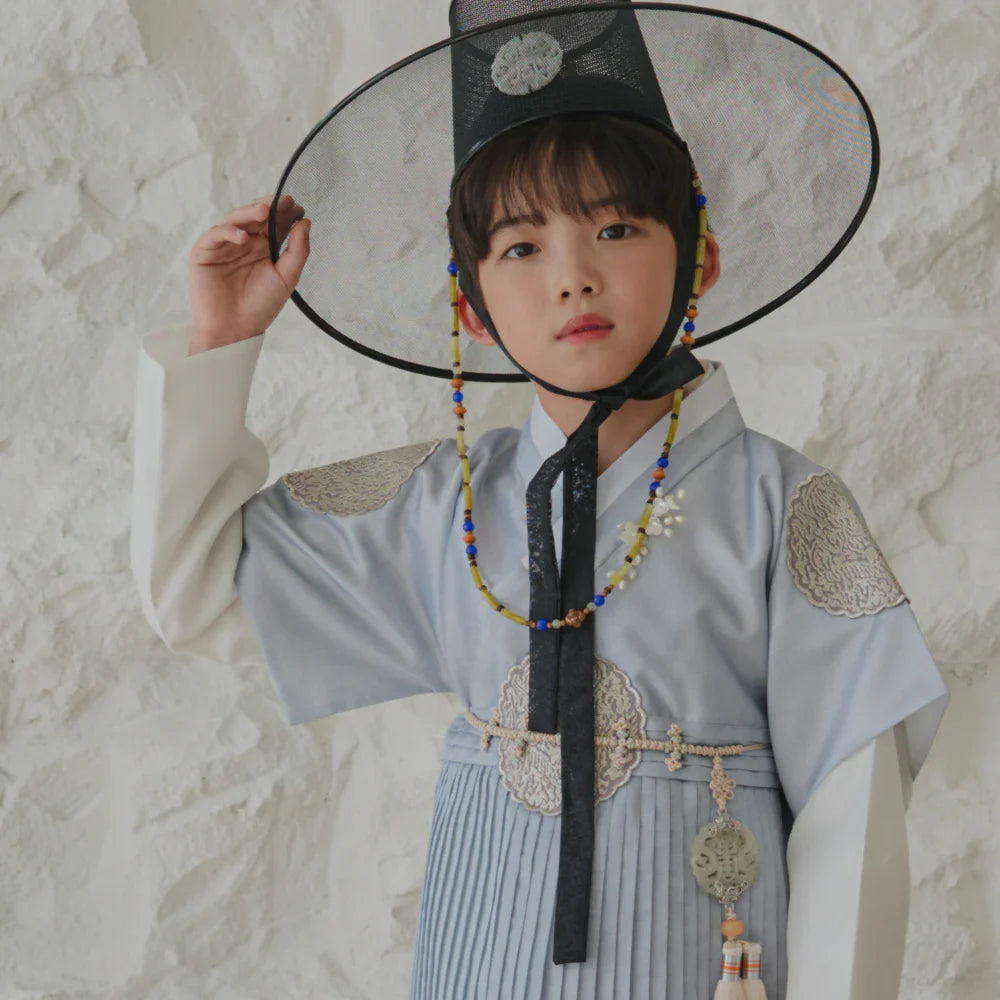 Sungkoon Pleated Sky Boy Hanbok (100D-10YR) - Native Korean