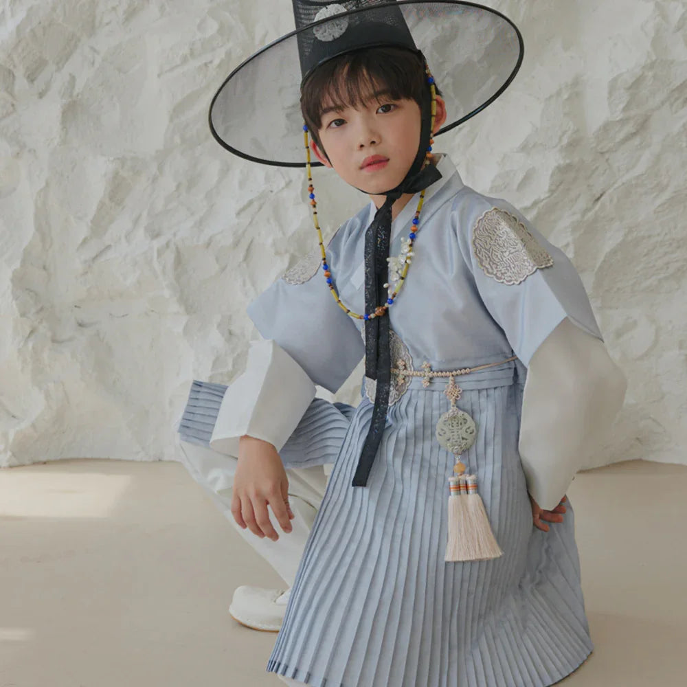 Sungkoon Pleated Sky Boy Hanbok (100D-10YR) - Native Korean