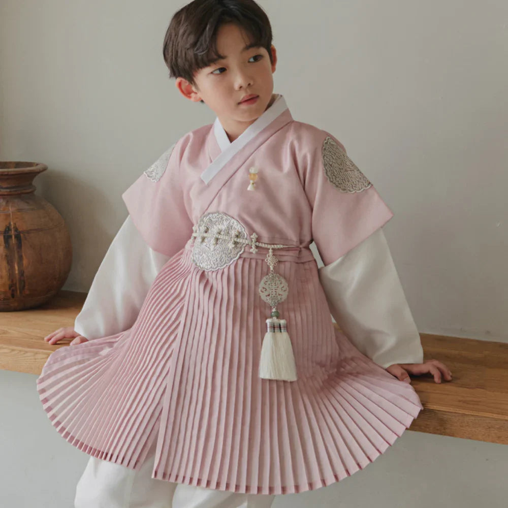 Sungkoon Pleated Pink Boy Hanbok (100D-10YR) - Native Korean