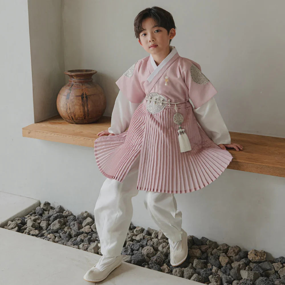 Sungkoon Pleated Pink Boy Hanbok (100D-10YR) - Native Korean