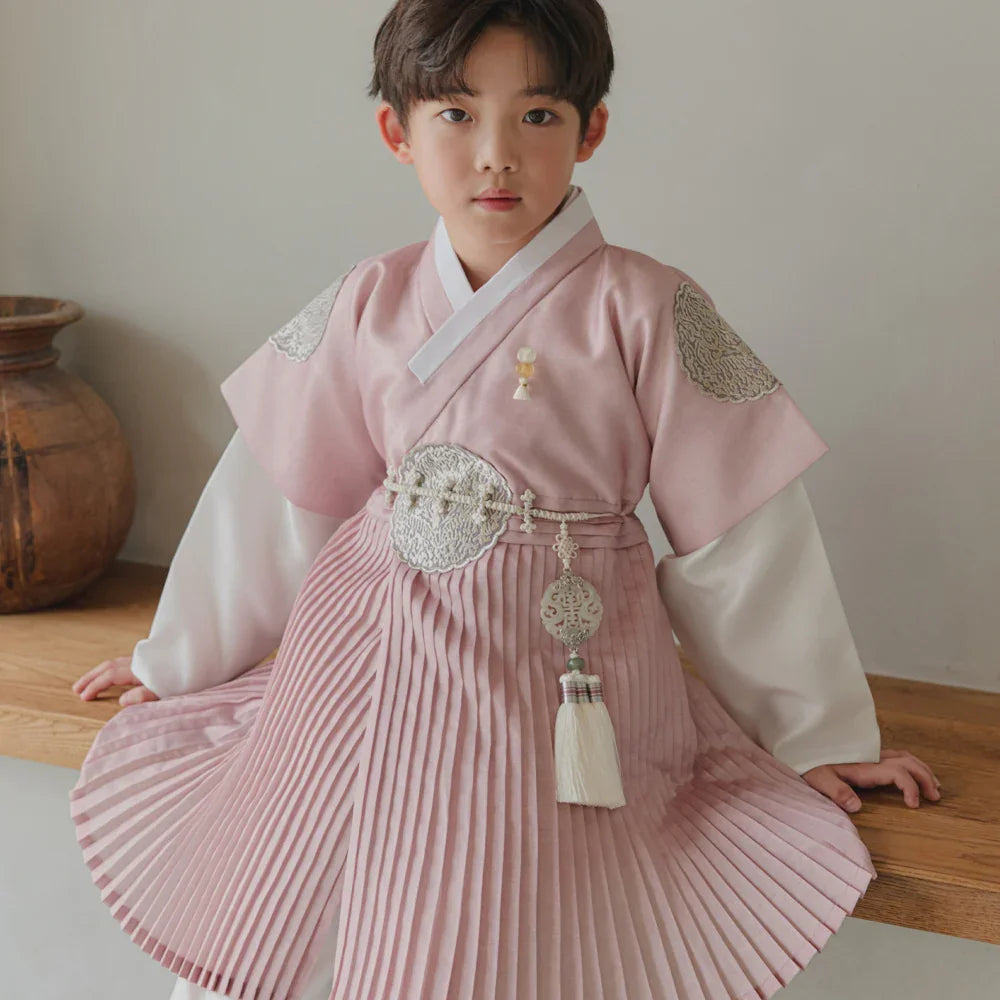 Sungkoon Pleated Pink Boy Hanbok (100D-10YR) - Native Korean