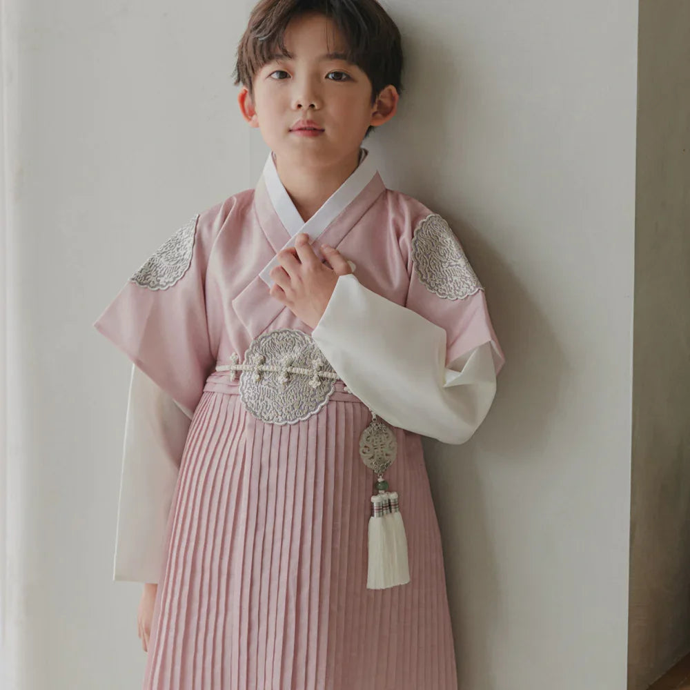 Sungkoon Pleated Pink Boy Hanbok (100D-10YR) - Native Korean