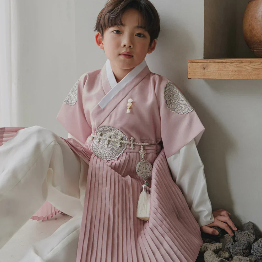Sungkoon Pleated Pink Boy Hanbok (100D-10YR) - Native Korean