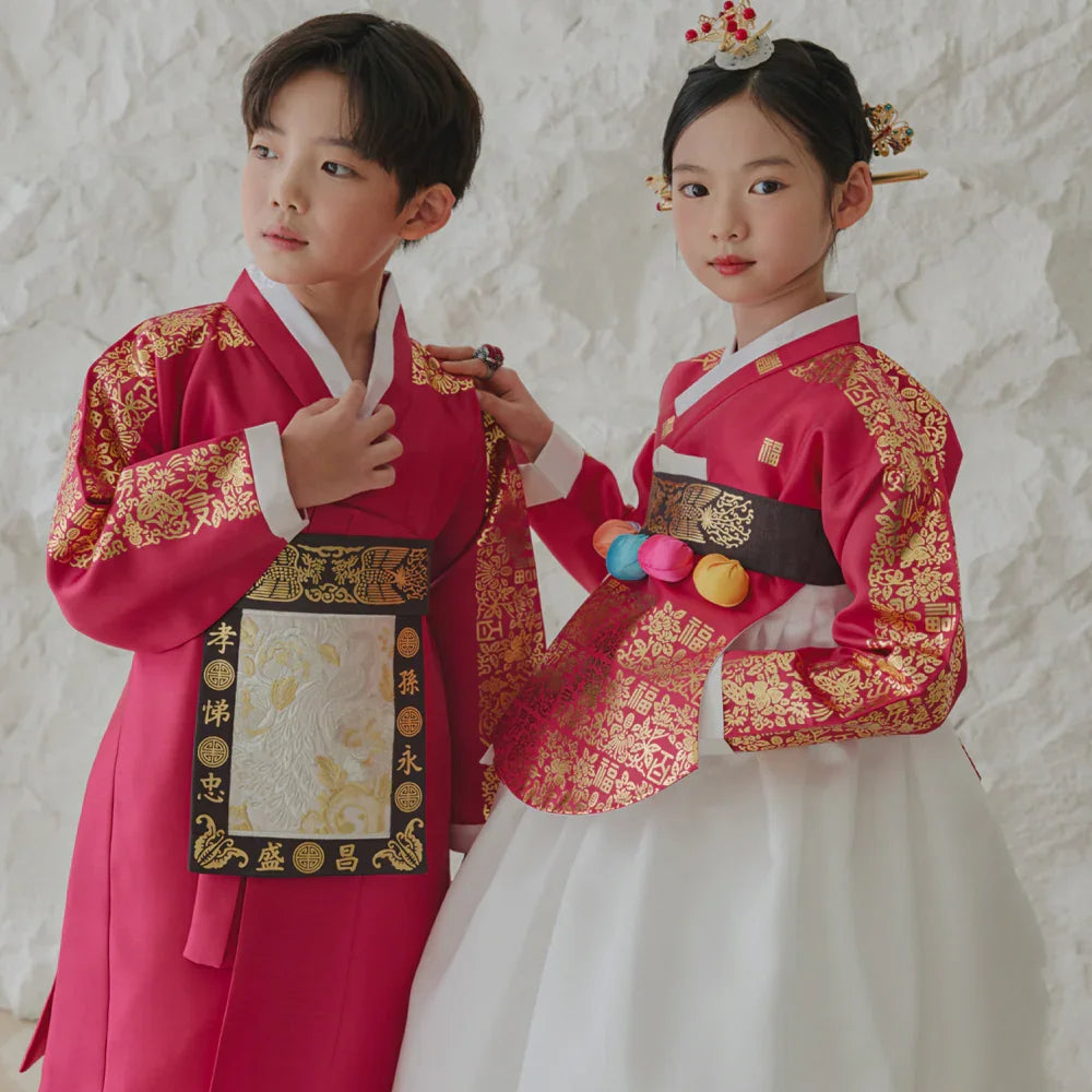 Moorin Wine Dangui Girl Hanbok (1-12YR) - Native Korean