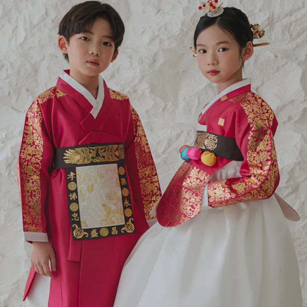 Moorin Wine Dangui Girl Hanbok (1-12YR) - Native Korean