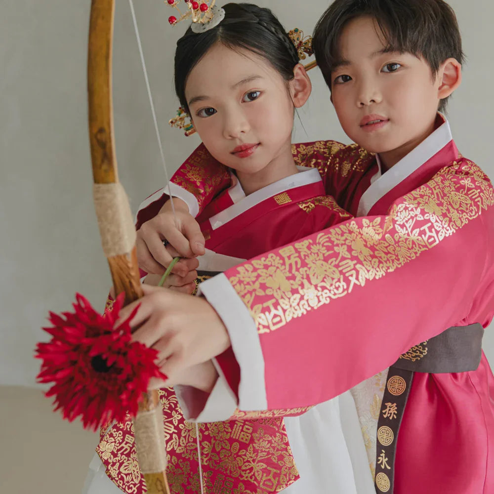 Moorin Wine Dangui Girl Hanbok (1-12YR) - Native Korean