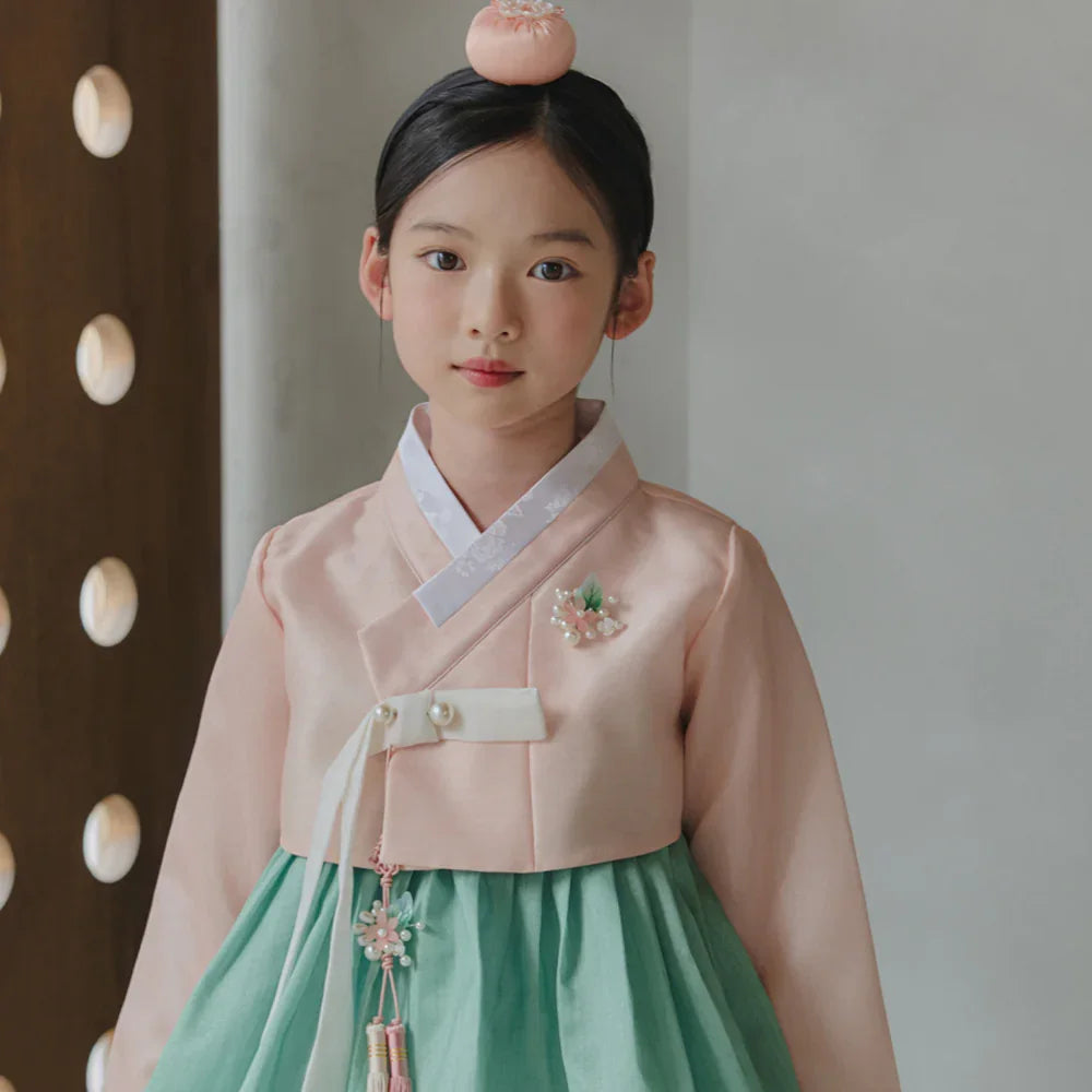 Joohee Coral Girl Hanbok (1-11YR) - Native Korean