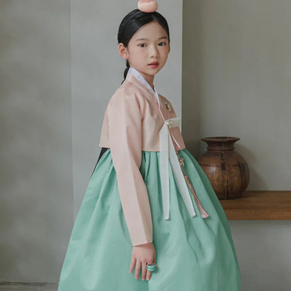 Joohee Coral Girl Hanbok (1-11YR) - Native Korean