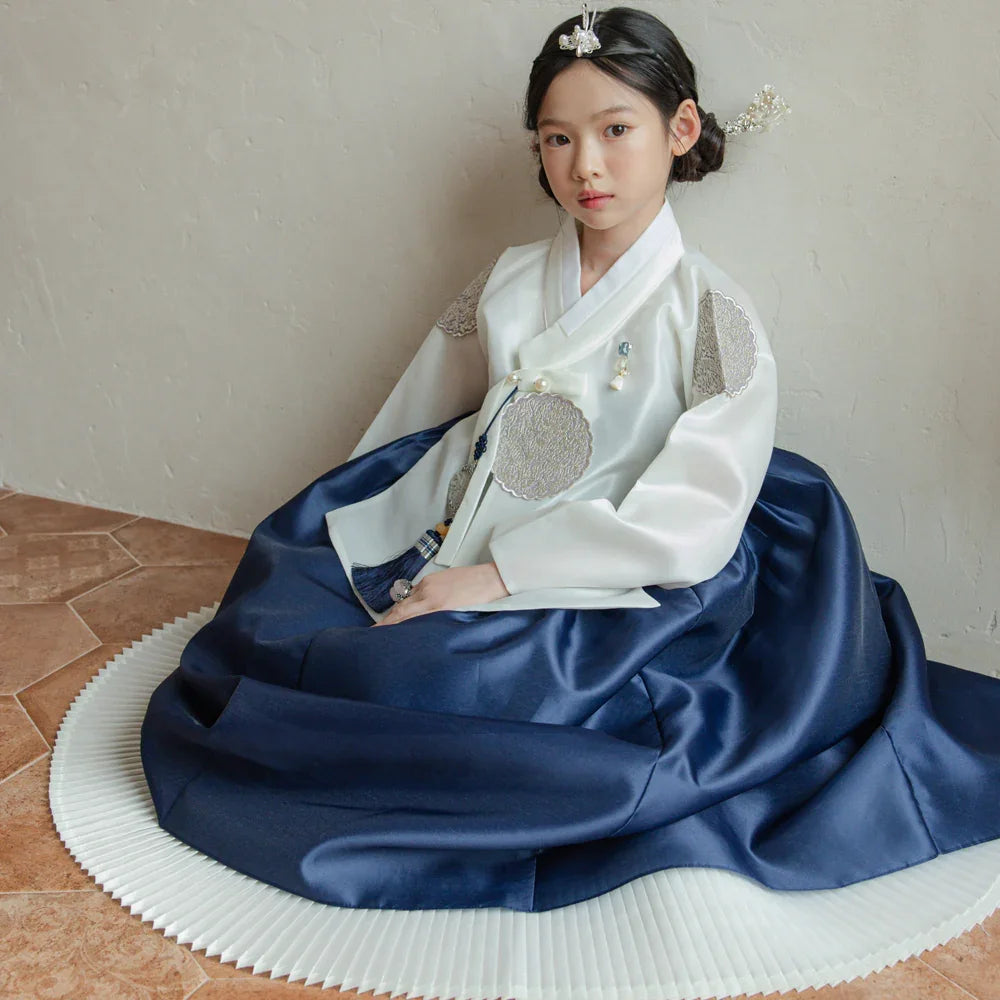 Sungbin Pleated Navy Girl Hanbok (100D-10YR)