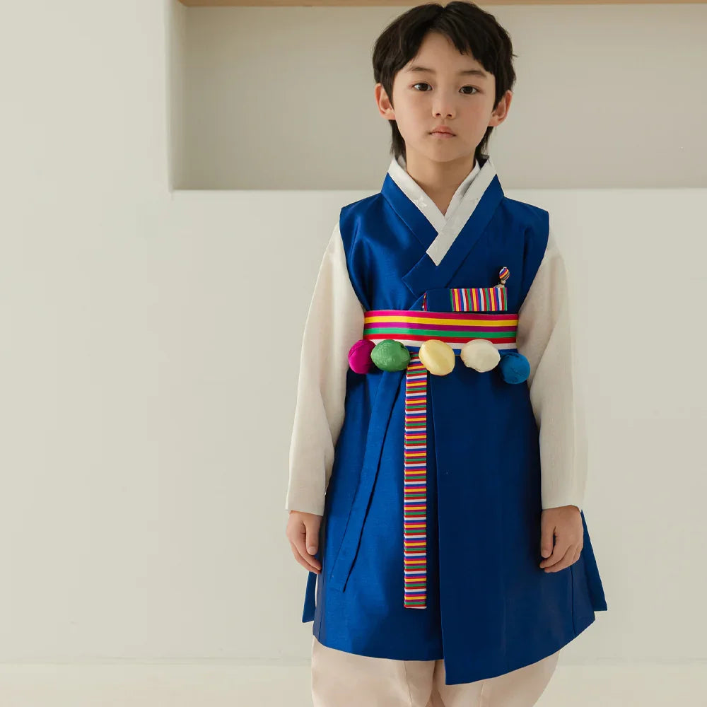 Dongjoon Saekdong Blue Boy Hanbok (1-12YR) - Native Korean