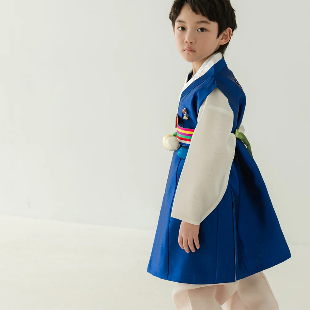 Dongjoon Saekdong Blue Boy Hanbok (1-12YR) - Native Korean