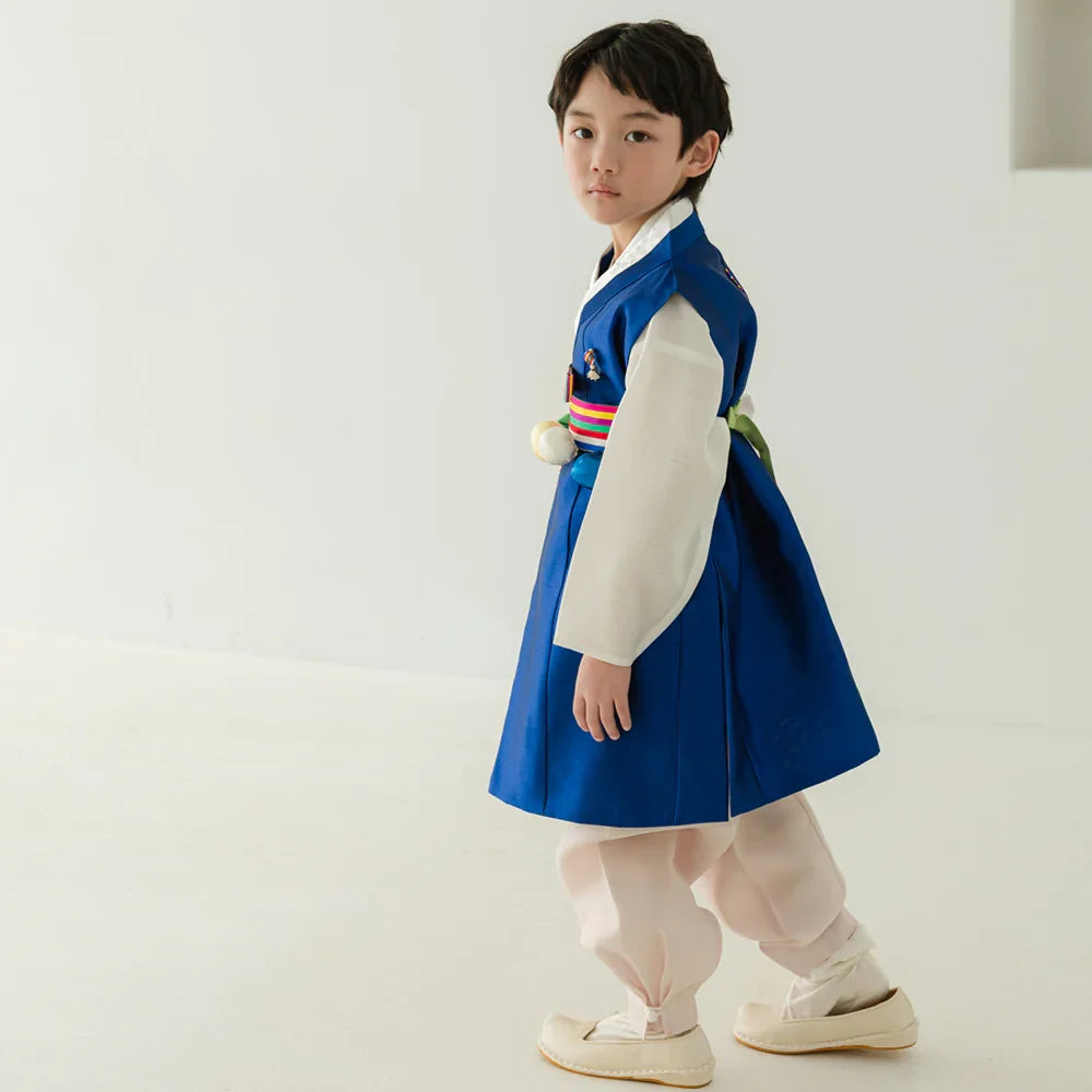 Dongjoon Saekdong Blue Boy Hanbok (1-12YR) - Native Korean
