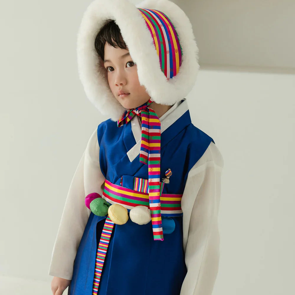 Dongjoon Saekdong Blue Boy Hanbok (1-12YR) - Native Korean