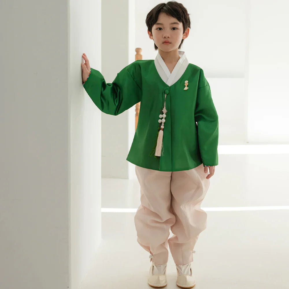 Dongjin Green Magoja Boy Hanbok (1-7YR) - Native Korean