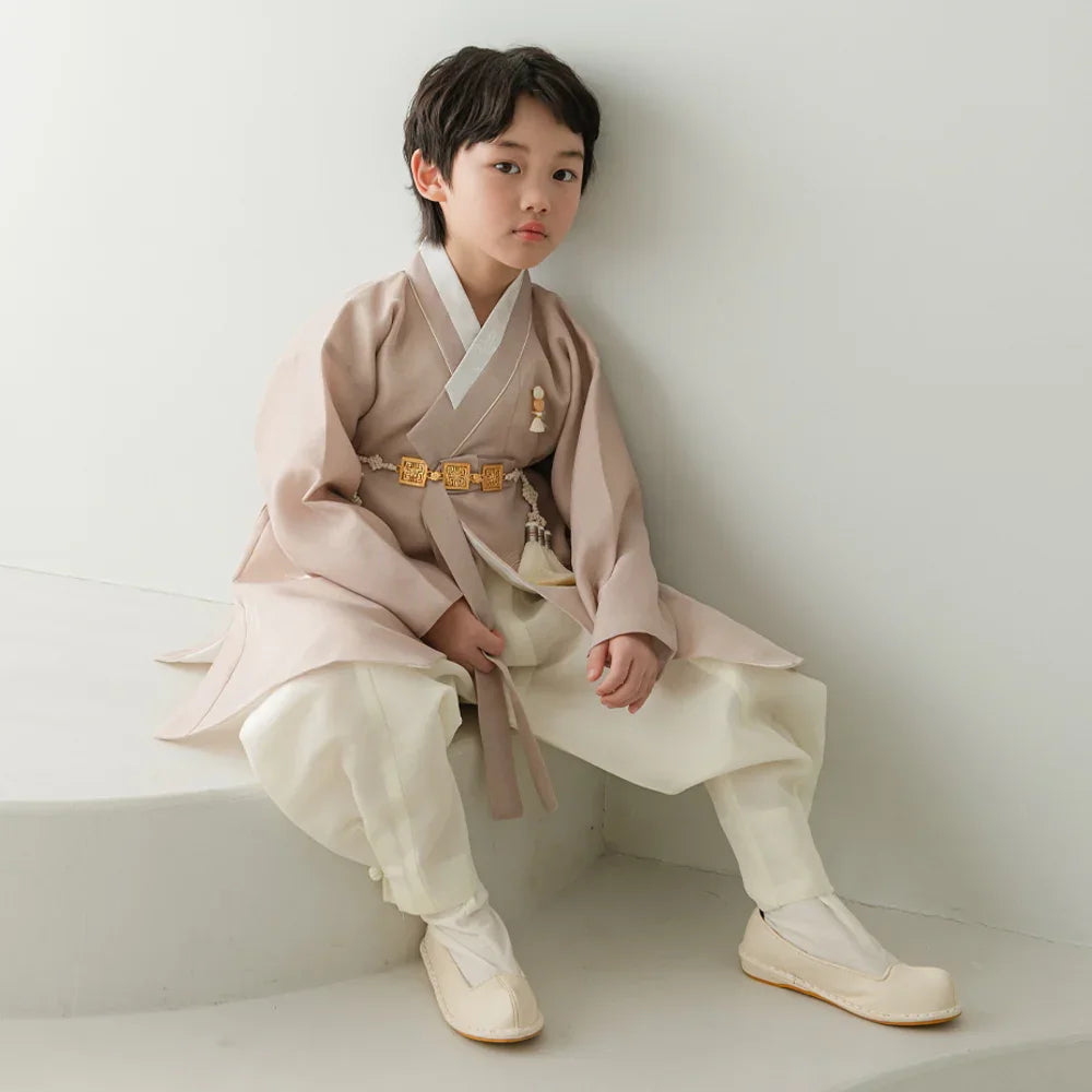 Jeongjin D.Beige Ivory Boy Hanbok (100D-10YR) - Native Korean