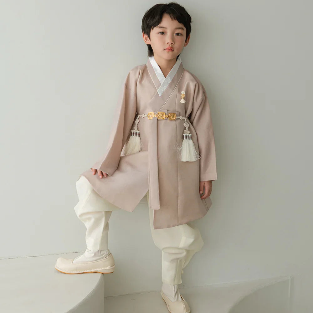 Jeongjin D.Beige Ivory Boy Hanbok (100D-10YR) - Native Korean