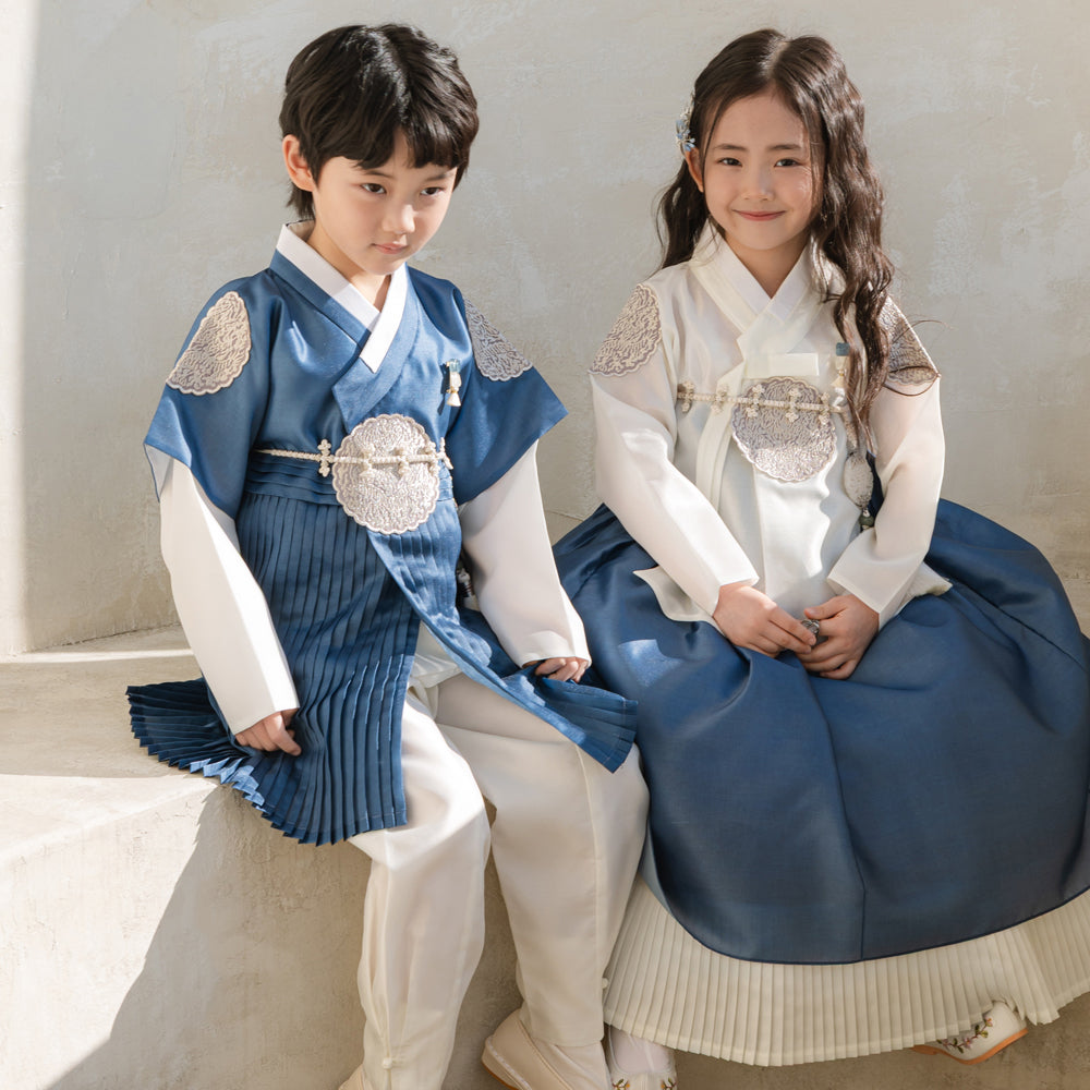 Sungbin Pleated Blue Girl Hanbok (100D-10YR)