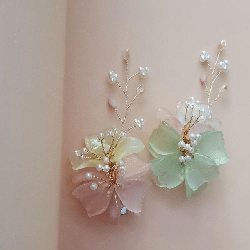 Beaded Floral Hairpin - Native Korean