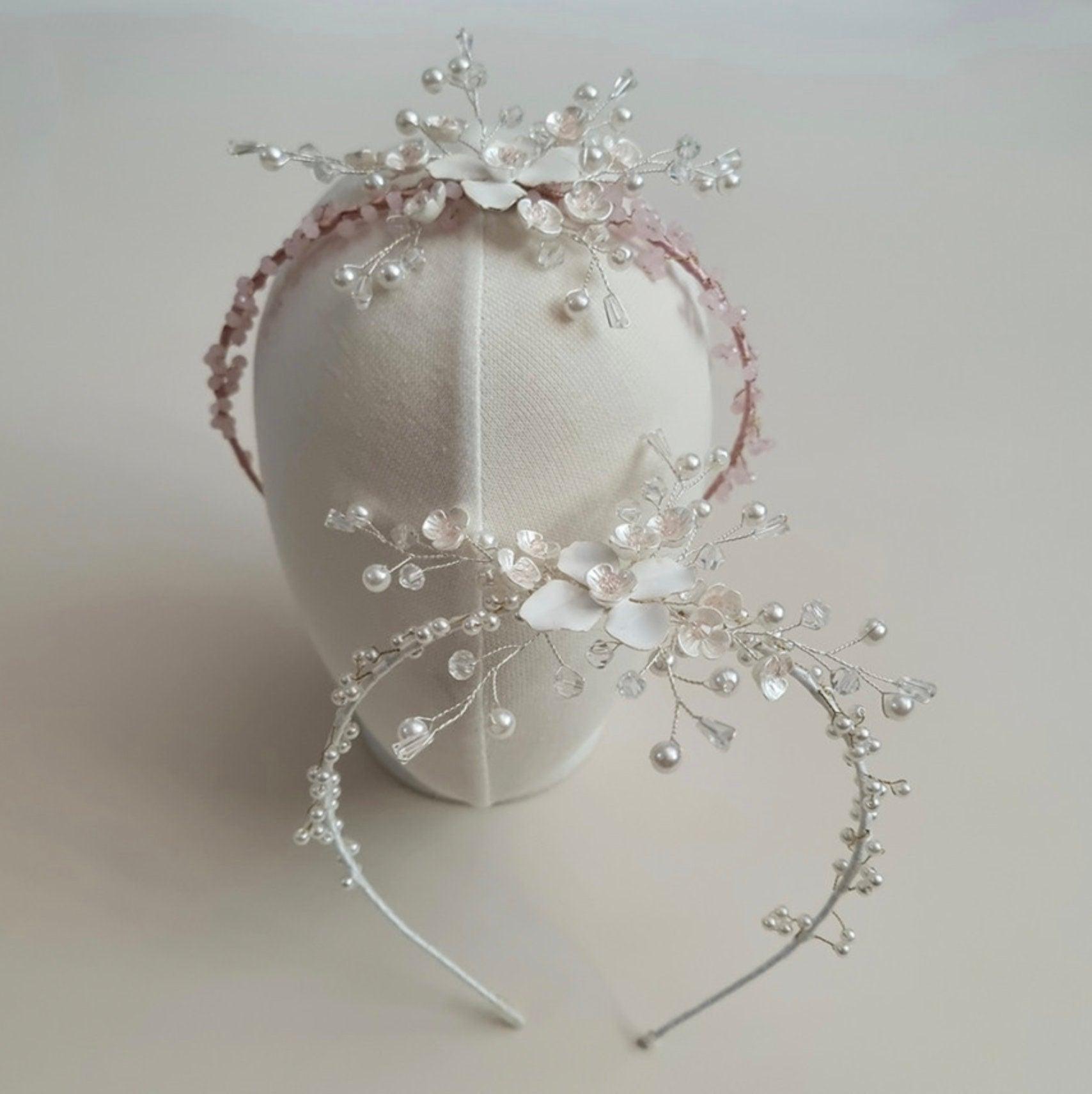 Charming Beads Floral Headband - Native Korean