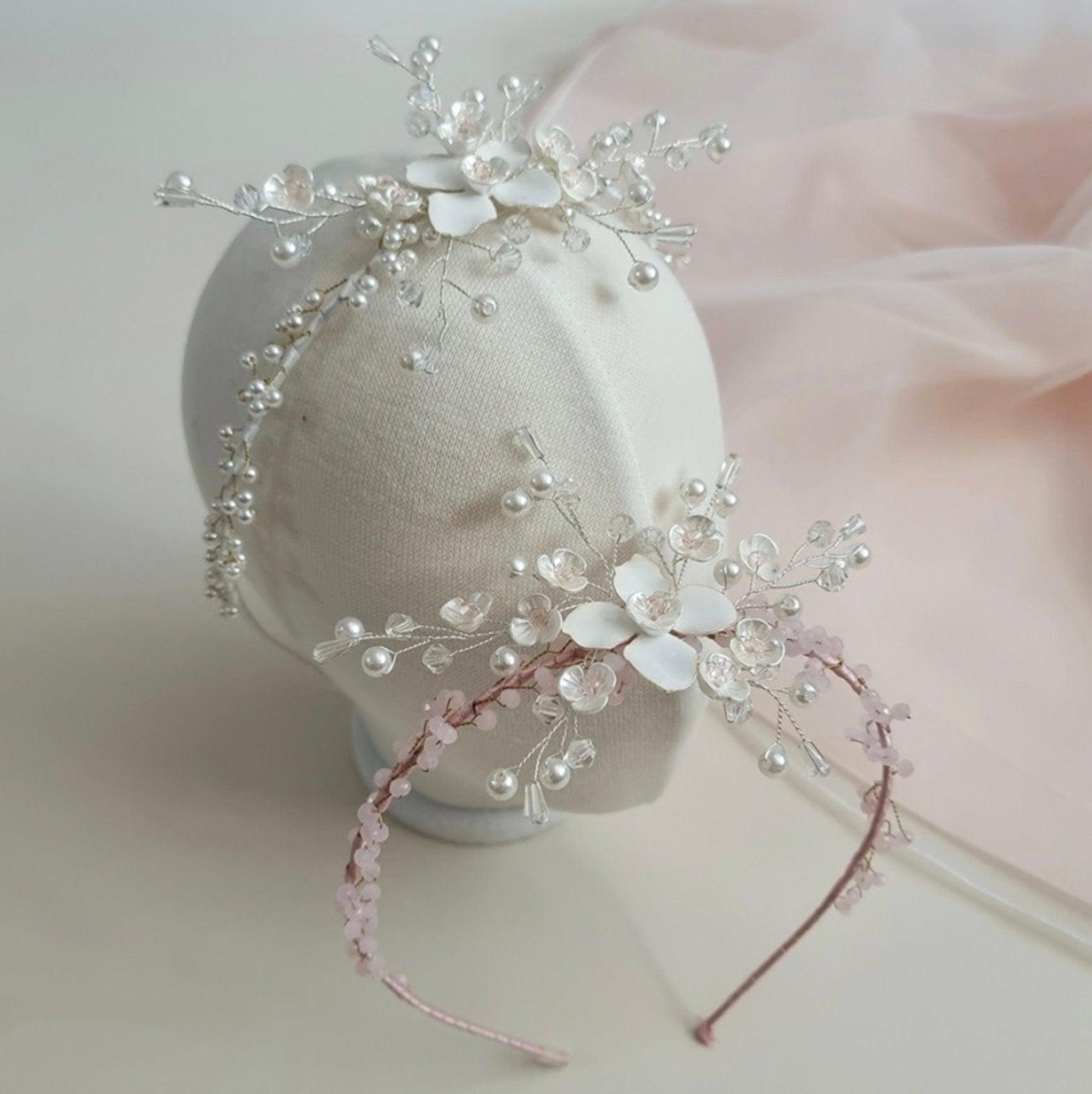 Charming Beads Floral Headband - Native Korean