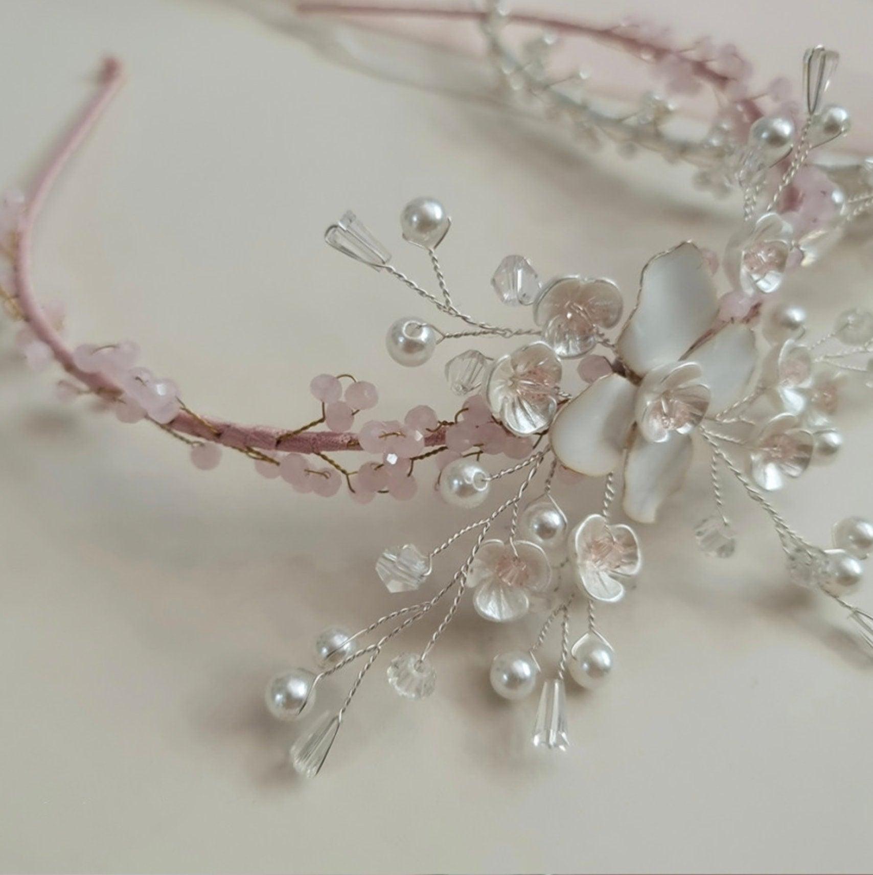 Charming Beads Floral Headband - Native Korean