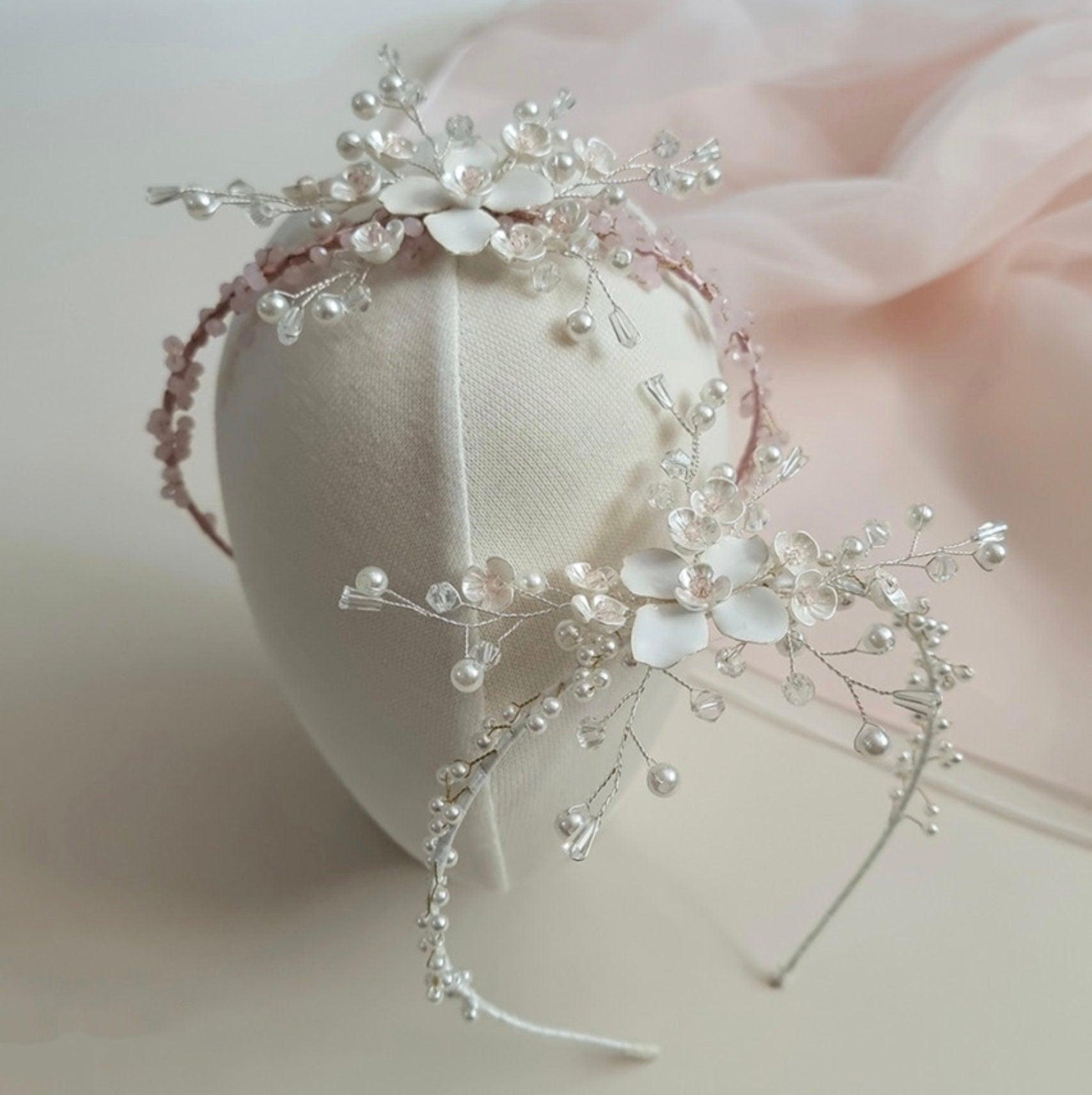 Charming Beads Floral Headband - Native Korean