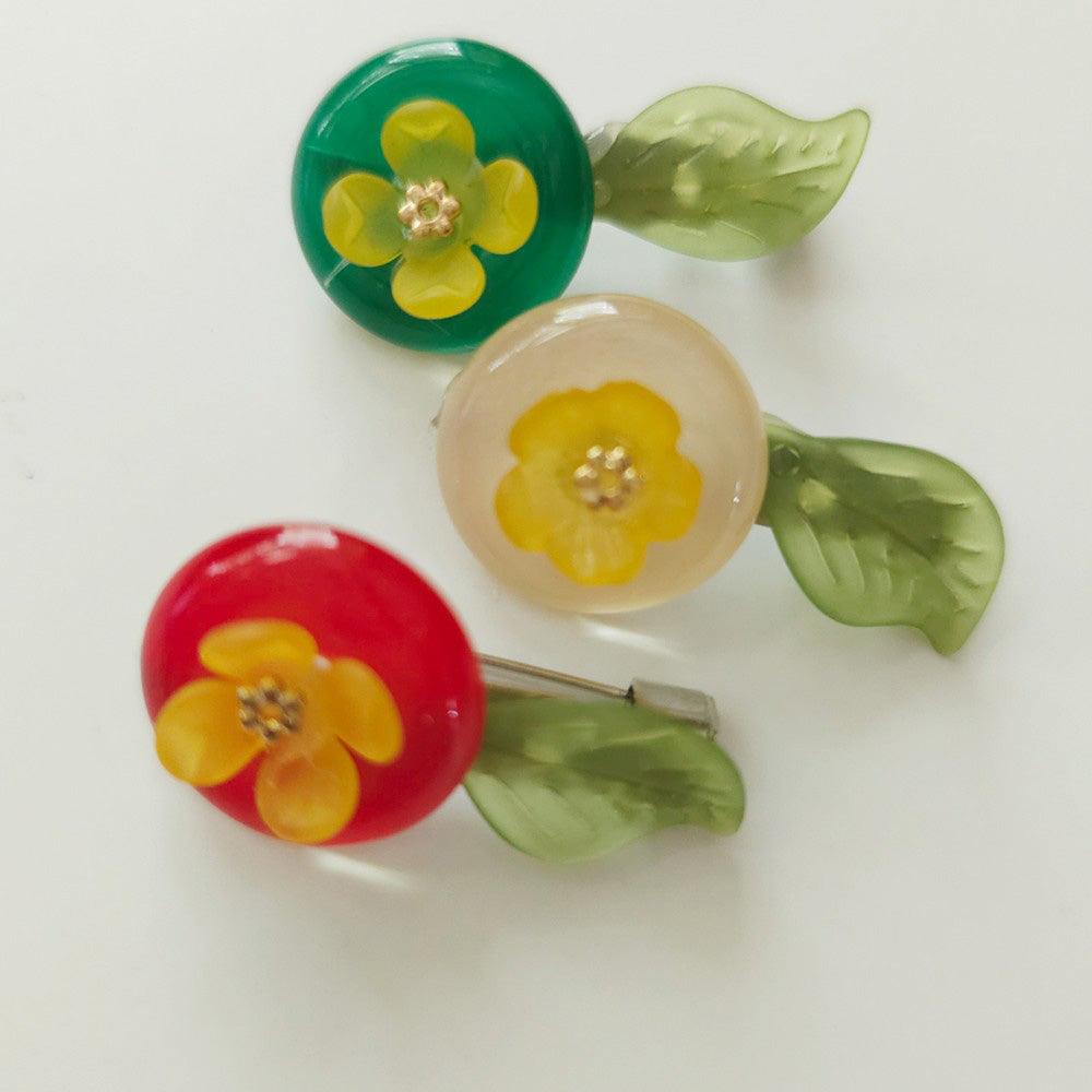 Colorful Flower Brooch - Native Korean