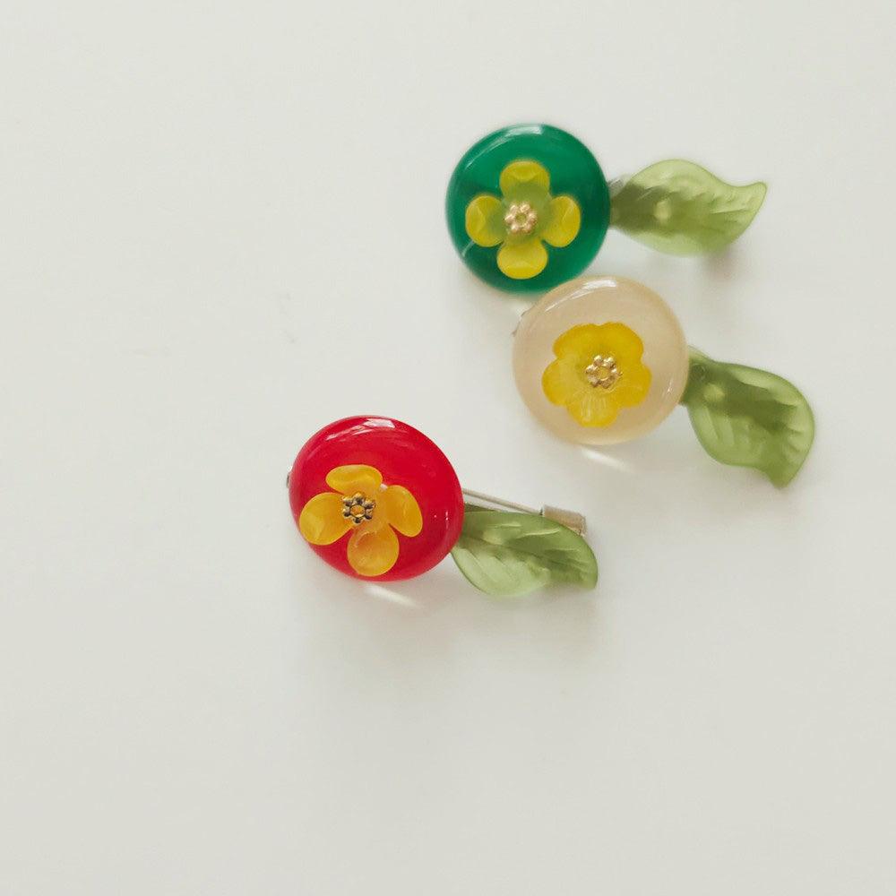 Colorful Flower Brooch - Native Korean