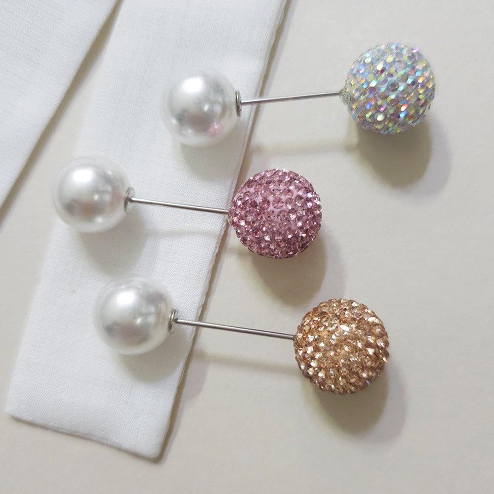 Crystal and Pearl Brooch - Native Korean