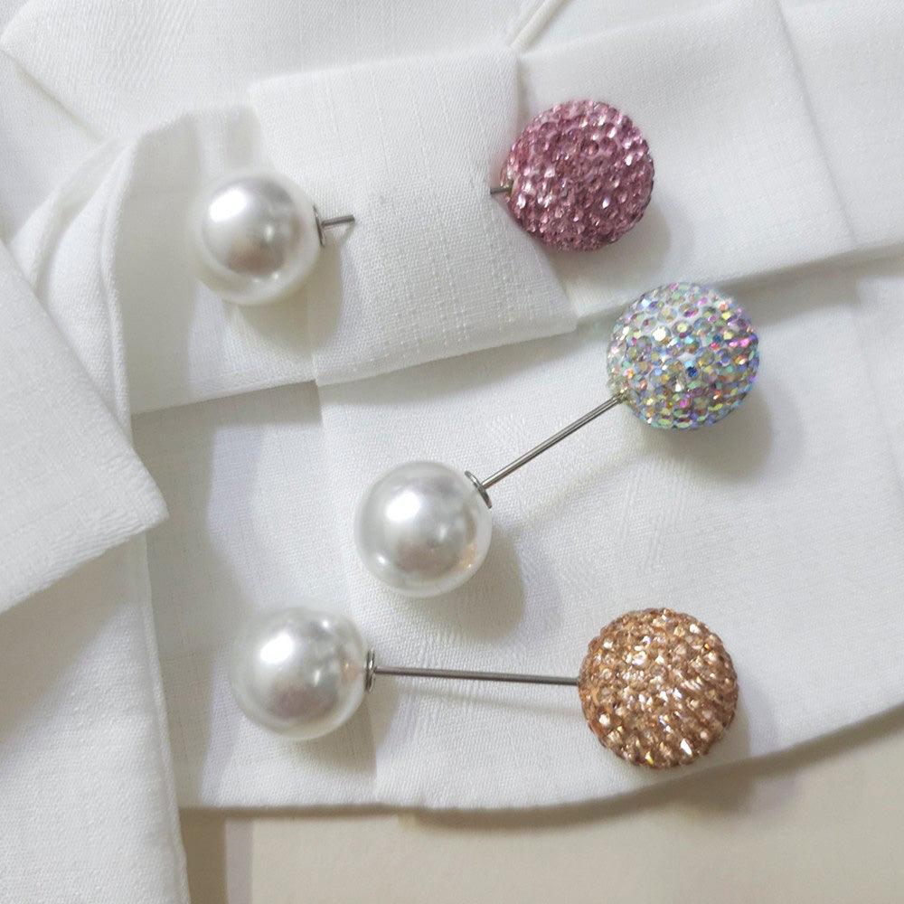 Crystal and Pearl Brooch - Native Korean