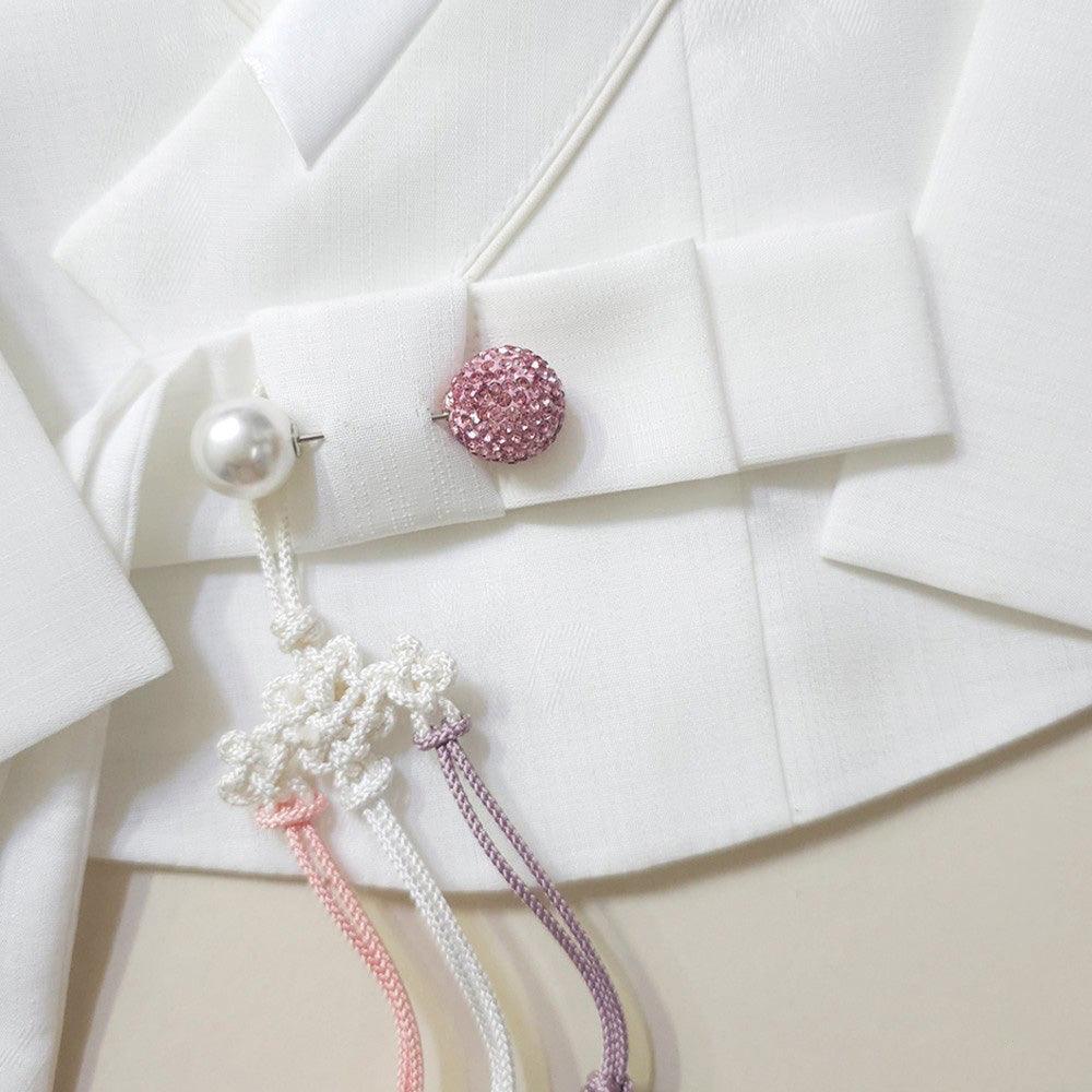 Crystal and Pearl Brooch - Native Korean