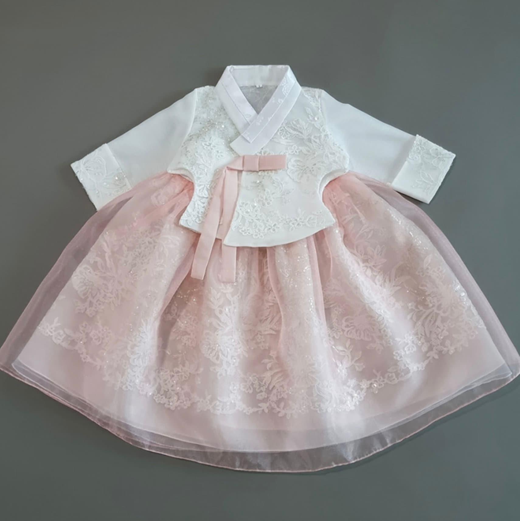 Dahee Lace Dress Girl Hanbok (1-8YR) - Native Korean
