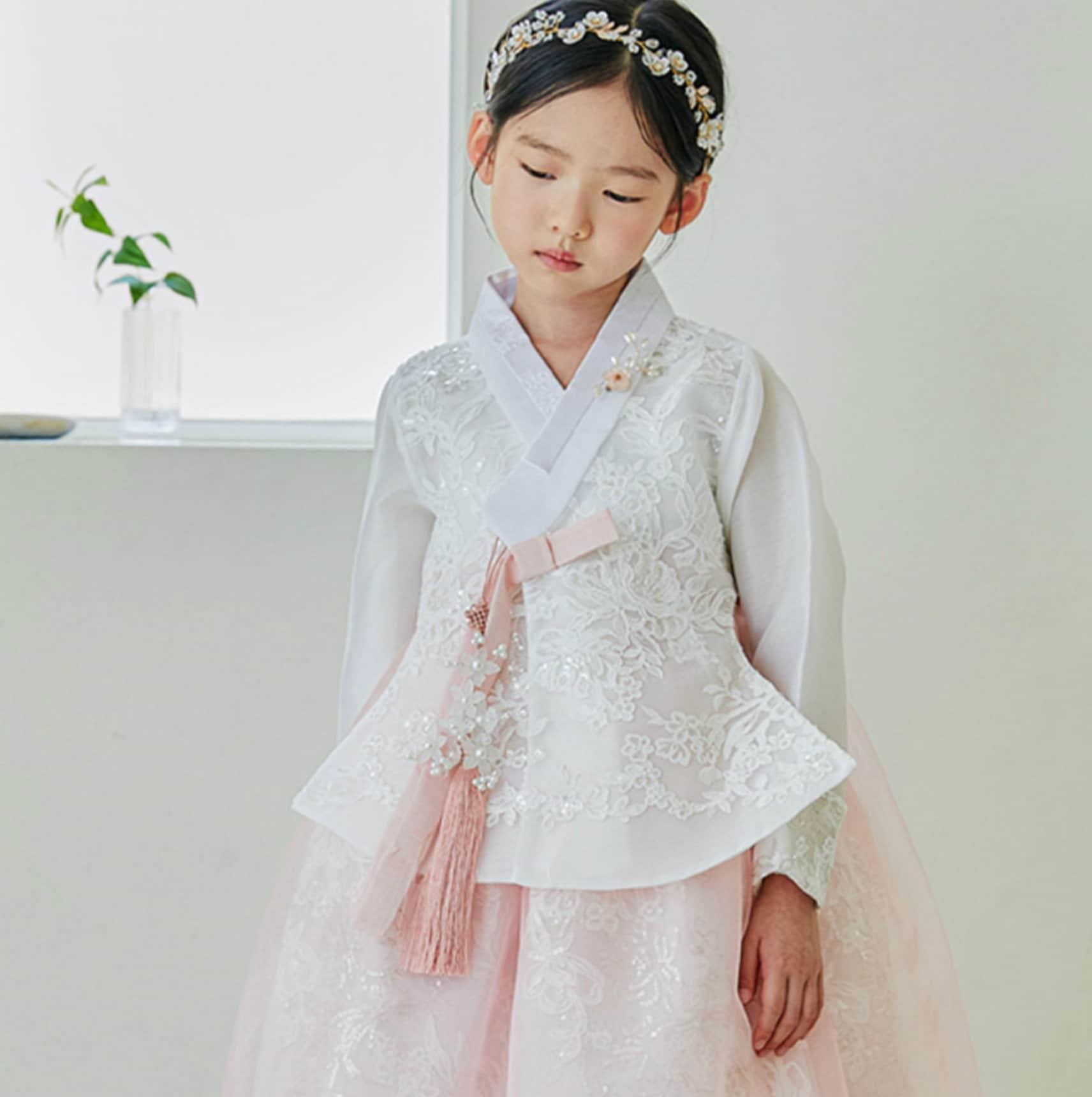 Dahee Lace Dress Girl Hanbok (1-8YR) - Native Korean